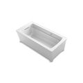 Kohler Soaking Tub, 68 in, 67-3/4 in L, 32 in W, White, Acrylic 2594-W1-0